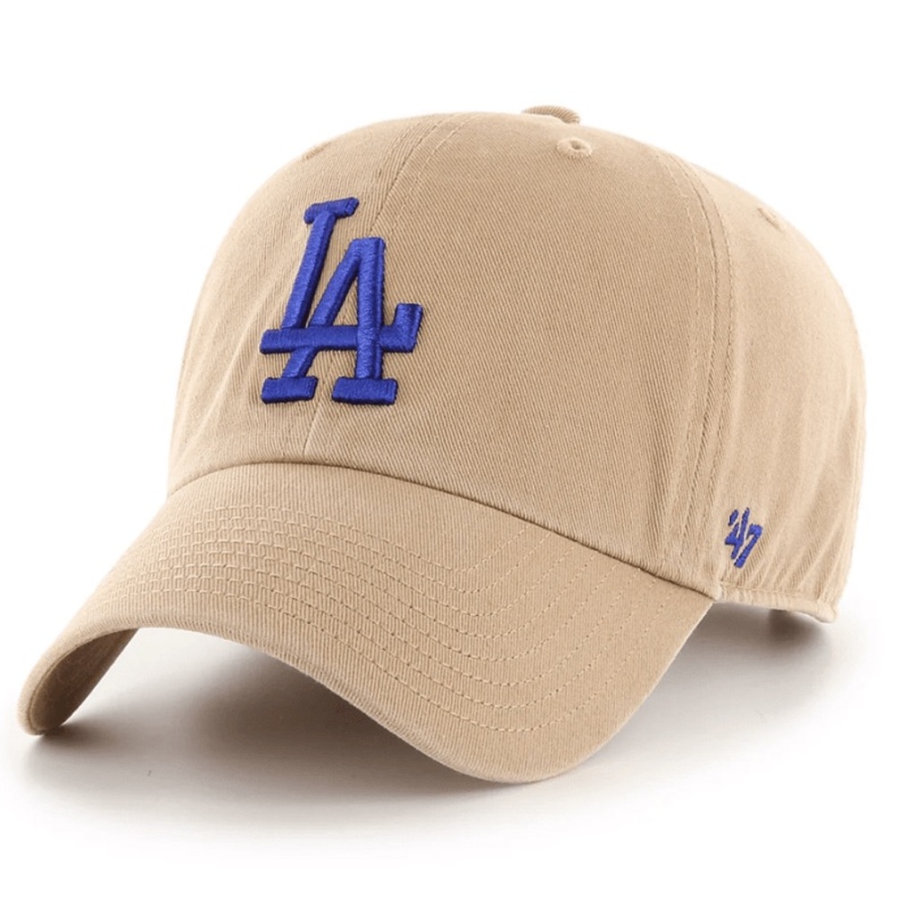 Adult Los Angeles‎ Dodgers '47 Brand Khaki/Blue Clean Up Adjustable Hat